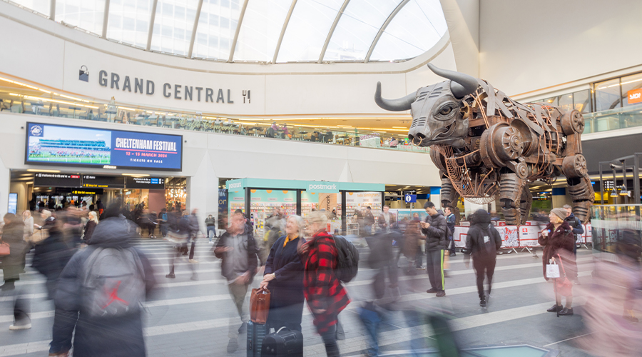Metal Bull in shopping centre