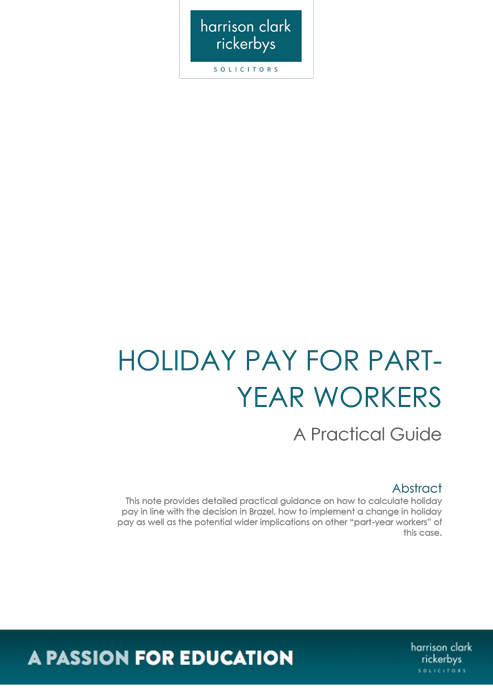 Holiday pay for part-year workers: A practical guide
