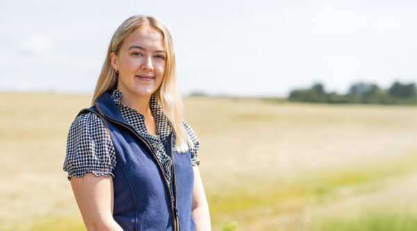 A photo of Fern Lovell on a farm