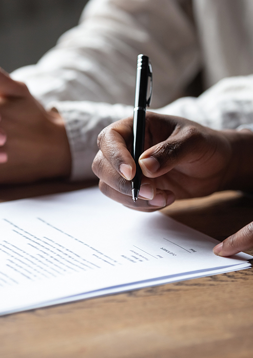 Signing a power of attorney document