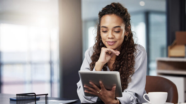 Image of woman on notebook