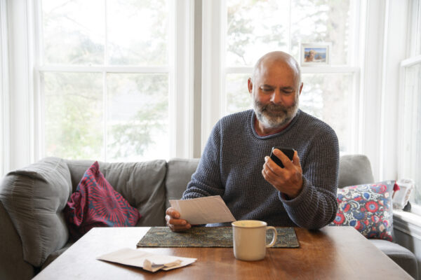 Man looking at phone