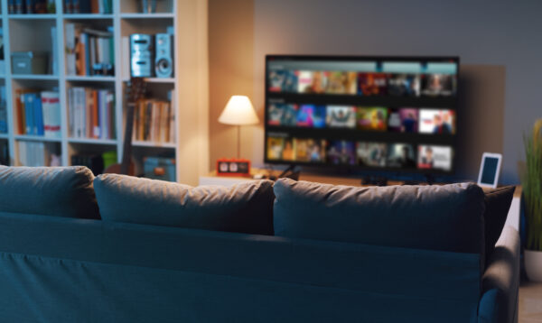 A photo of an entertainment centre TV in a living room