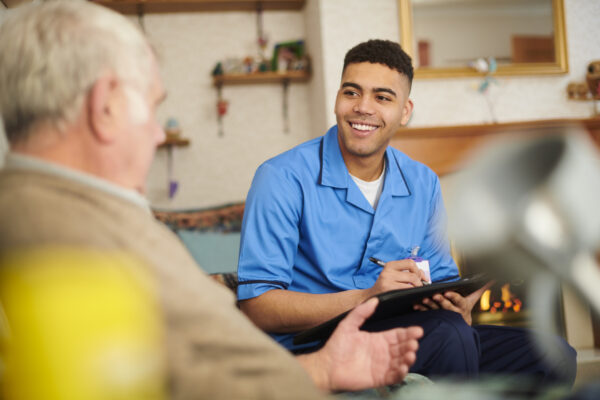 a carer with an elderly patient