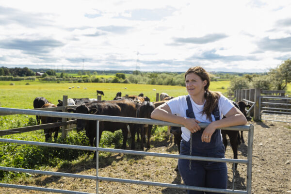 A British farmer in her field