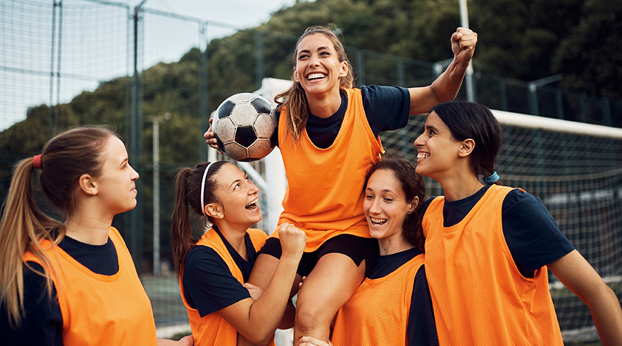 A women's football team