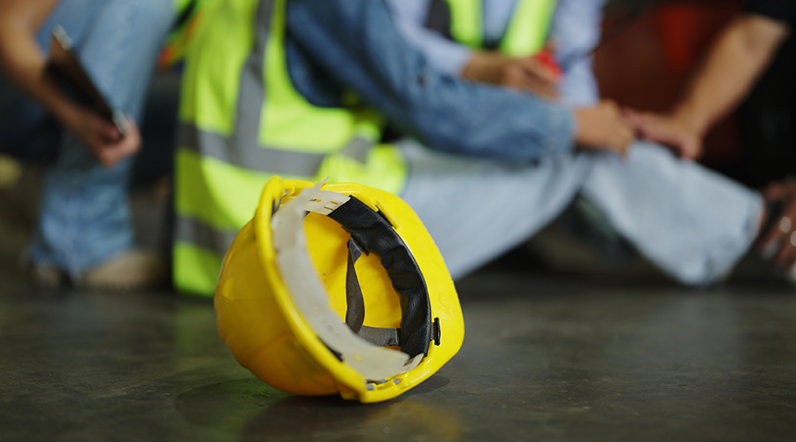 A construction helmet