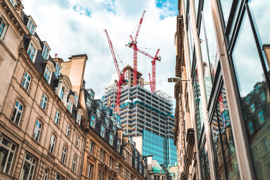 A building being constructed in London