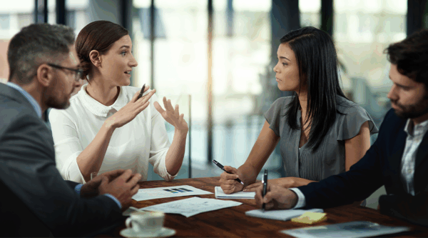 Business women having a meeting