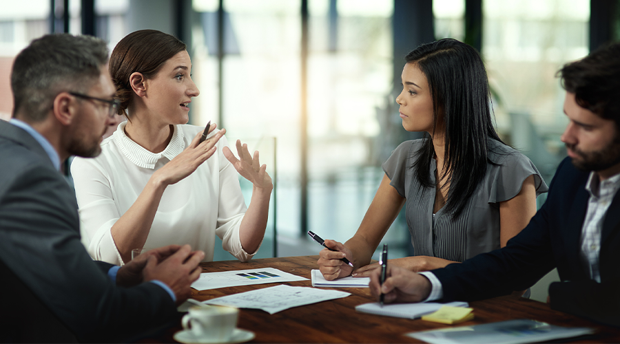 Business women having a meeting