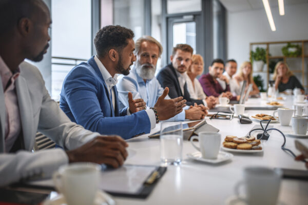 People discussing the winding up of a society or association.