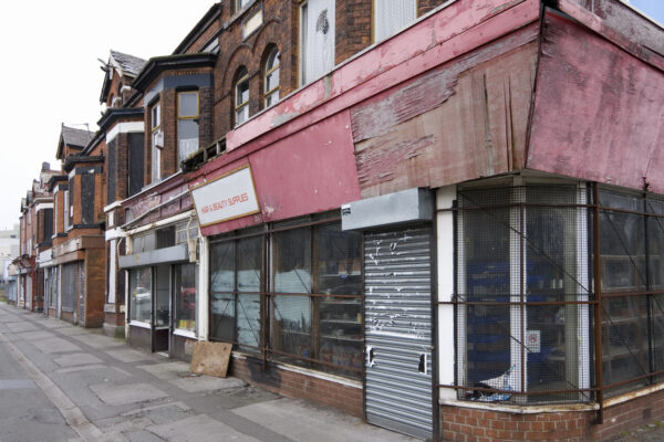 A dilapidated shopfront
