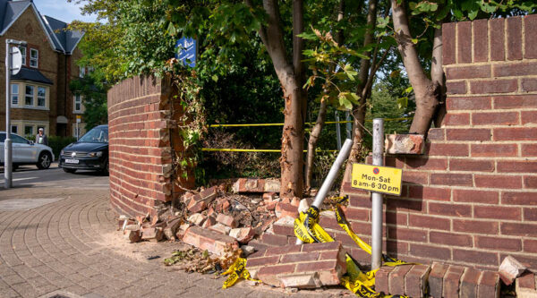 A dilapidated wall that has collapsed