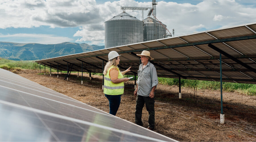 A farmer and a planner discussing something