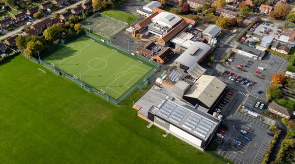 Aerial photo of a school
