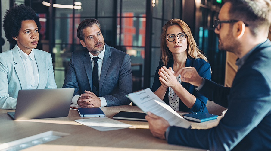 Group of employees in a meeting