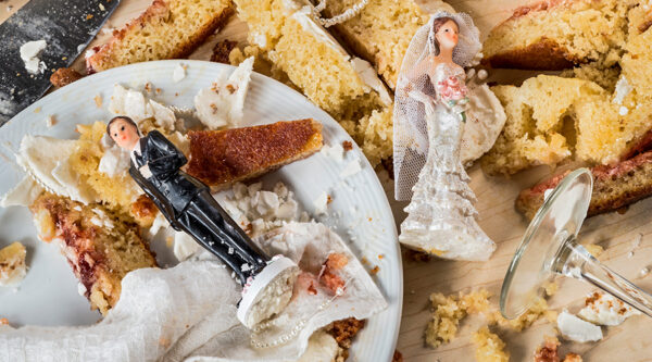A broken wedding cake
