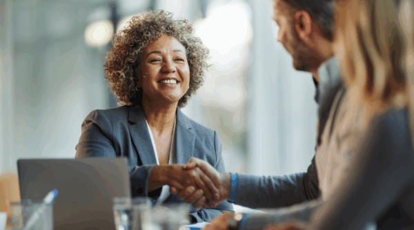 Two people shaking hands