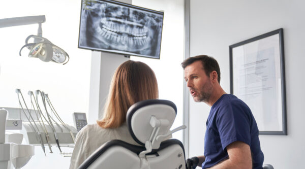 A dentist and patient