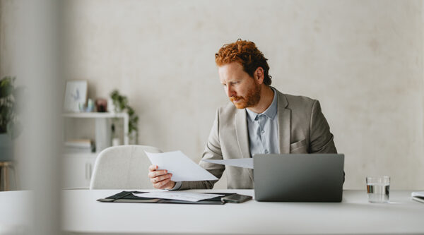 A person reading a visa