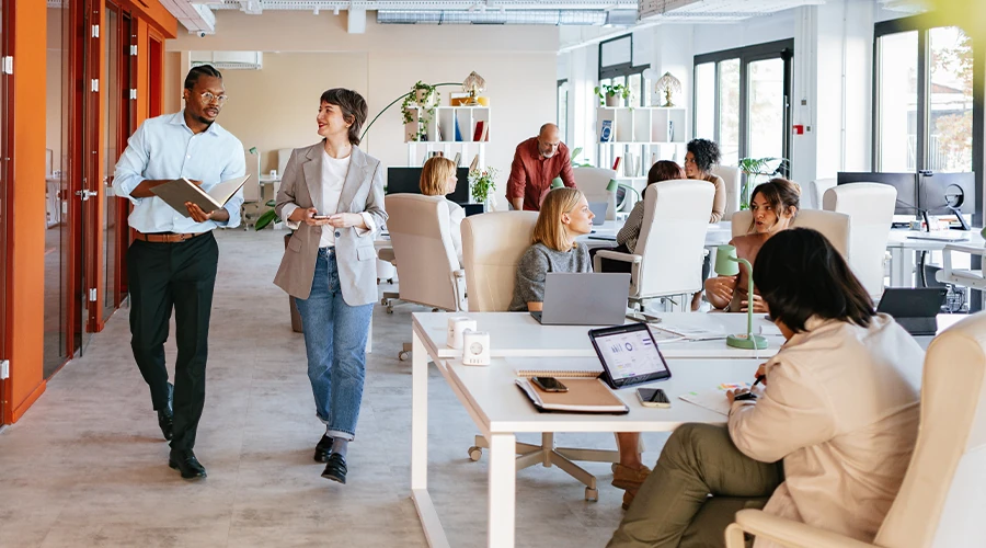 A picture of staff at an office