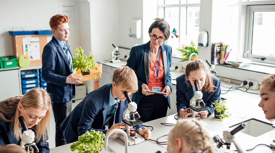 A teacher and her pupils
