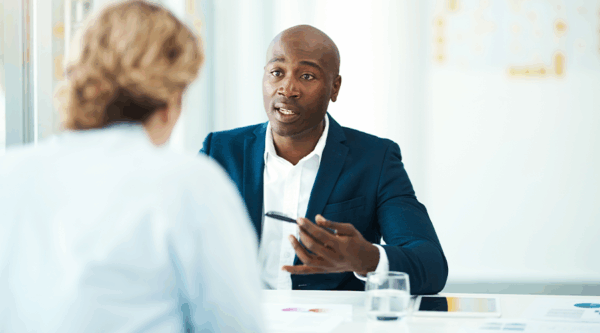 A businessman seeking advice