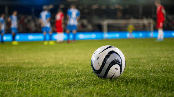 A football on a pitch
