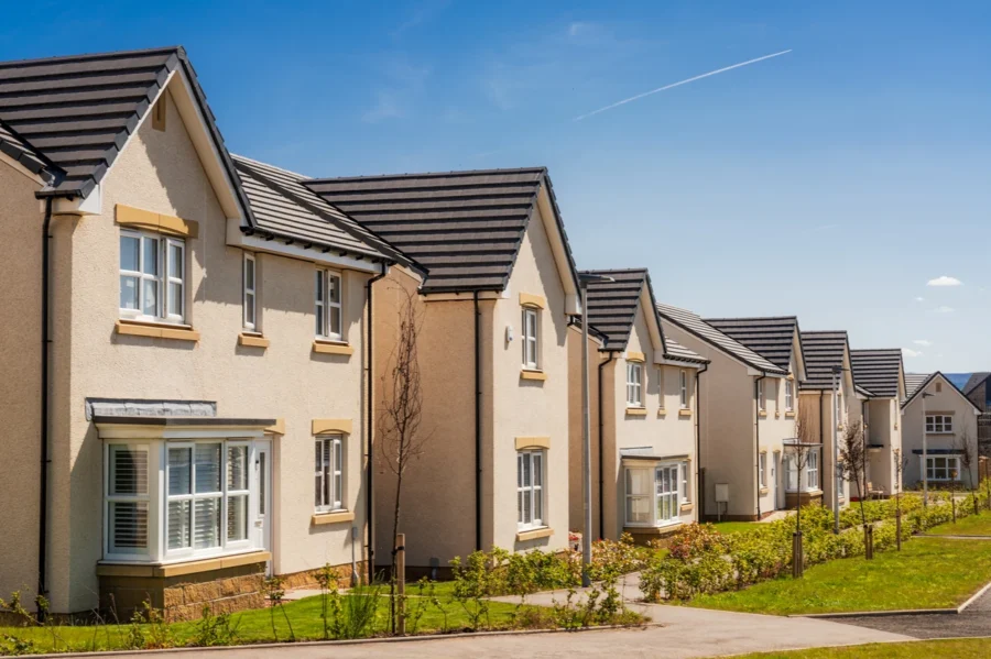 A row of new build houses