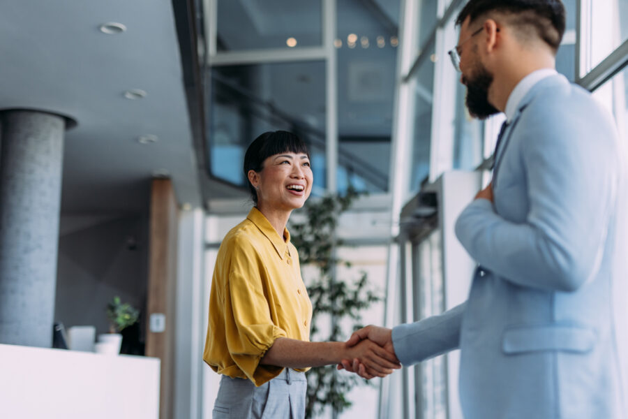 Business people shaking hands in the office
