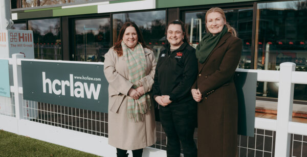 Right to left Natalie Minott, Partner and Head of Cambridge Office, HCR Law Fabia Howell, Cambridge University Rugby Union Football Club Ceri Riddell, Partner and Cambridge Office Business Development Lead, HCR Law