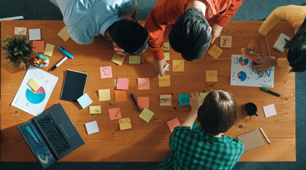 Business people at a table planning their strategy