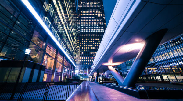 A night-time view of a city