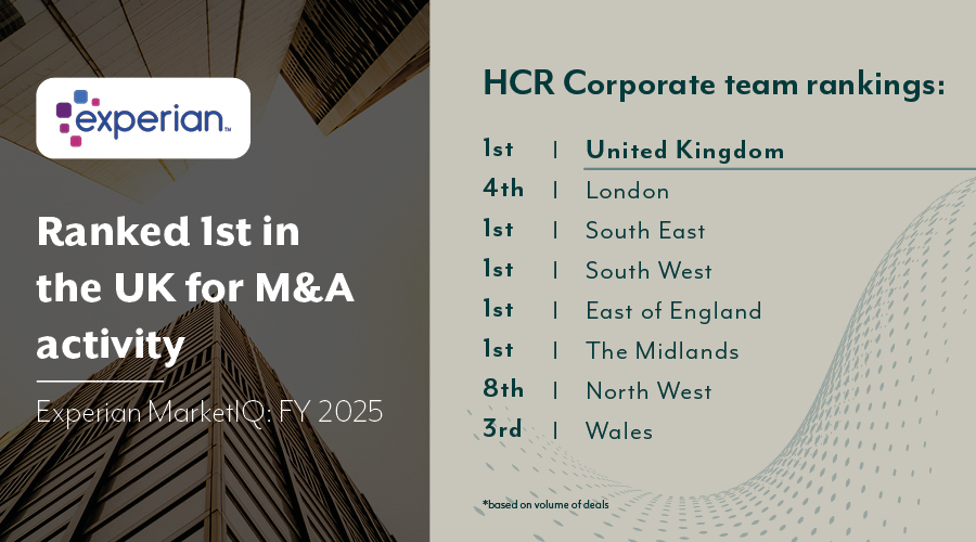 HCR leads Experian M&A activity in the UK