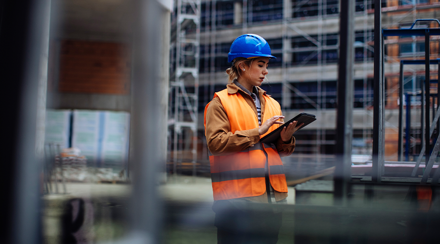 A construction contractor on a building site