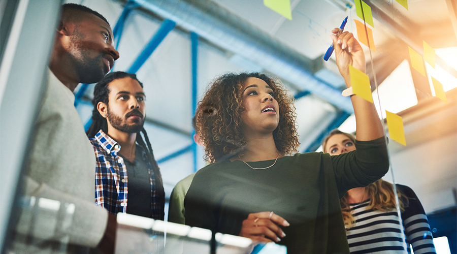 Group of people in a building