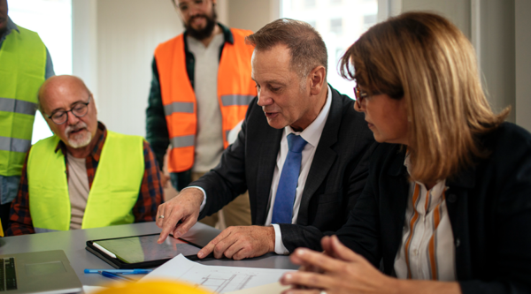 A construction meeting