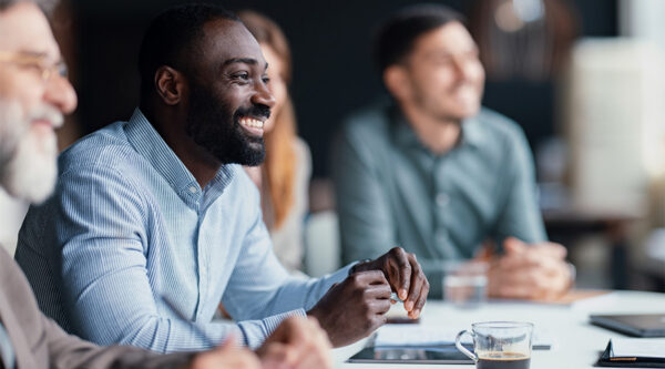 Employees in a meeting