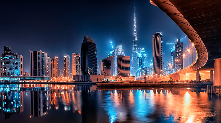 The skyline of the United Arab Emirates