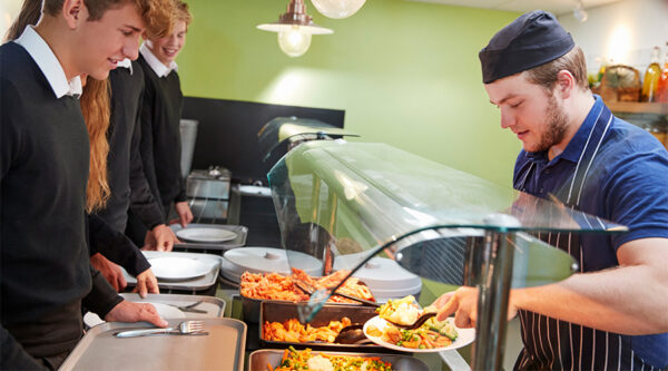 A cafeteria at a school
