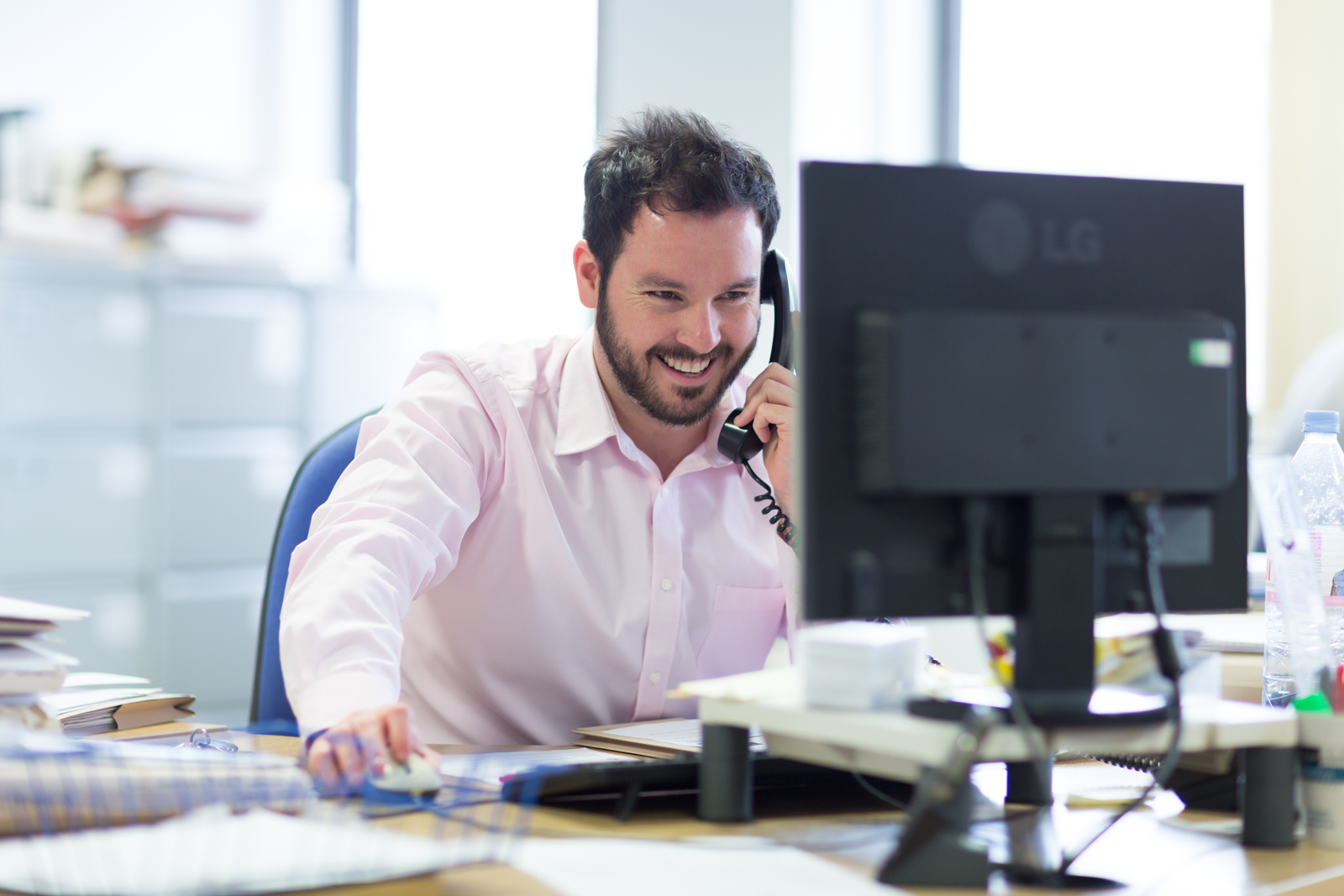 A solicitor at a computer
