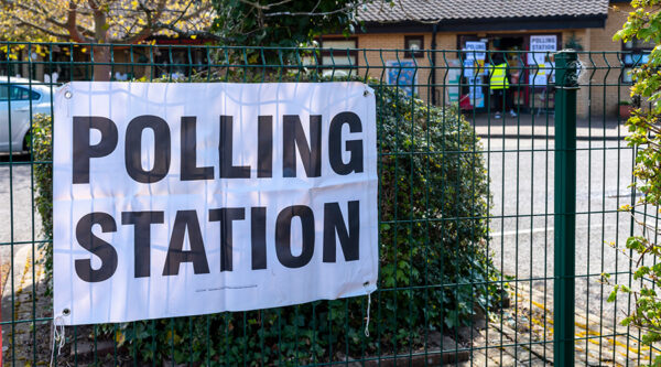 Polling station sign