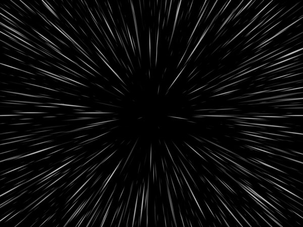 A render of a hyperspace jump