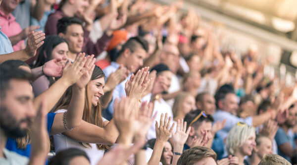 Football fans in attendance at a match