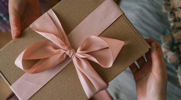 A bow wrapped gift