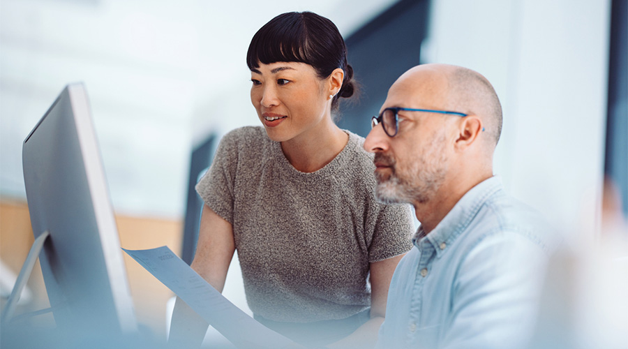 Clients at a computer